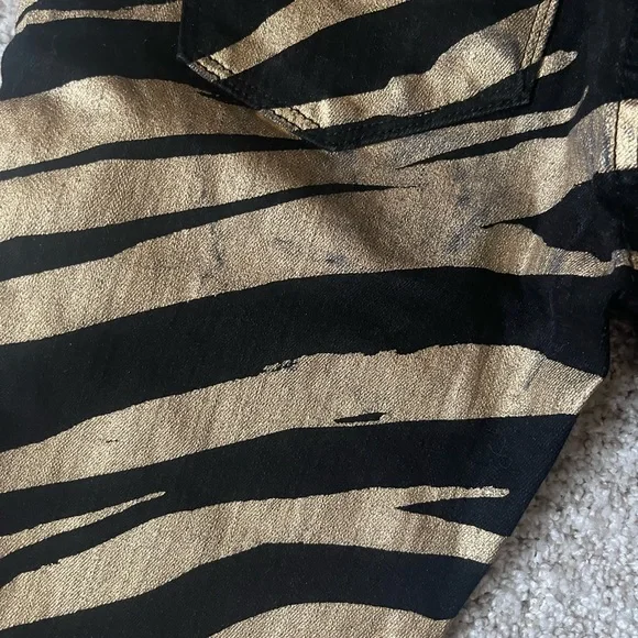 Hudson Nico Black & Gold Zebra Print Jeans Size 24 - Picture 11 of 12